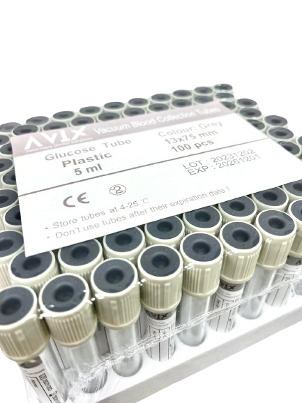 Tubo Tapa Gris / Glicemia 5ml 100 unidades