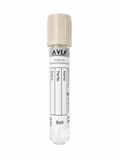 Tubo tapa gris  para glicemia 5 mL - 100 unidades