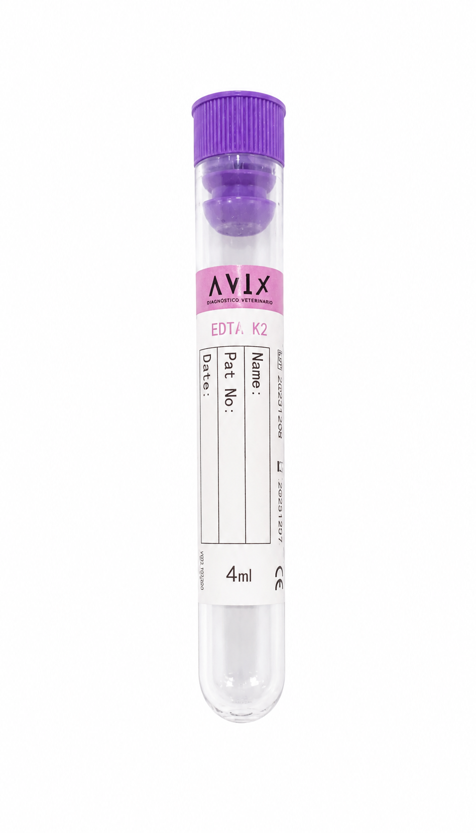 Tubo con anticoagulante EDTA 4mL - Caja 1200 unidades