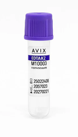 Tubo con anticoagulante ETDA 0,5 mL, Caja 1200 unidades